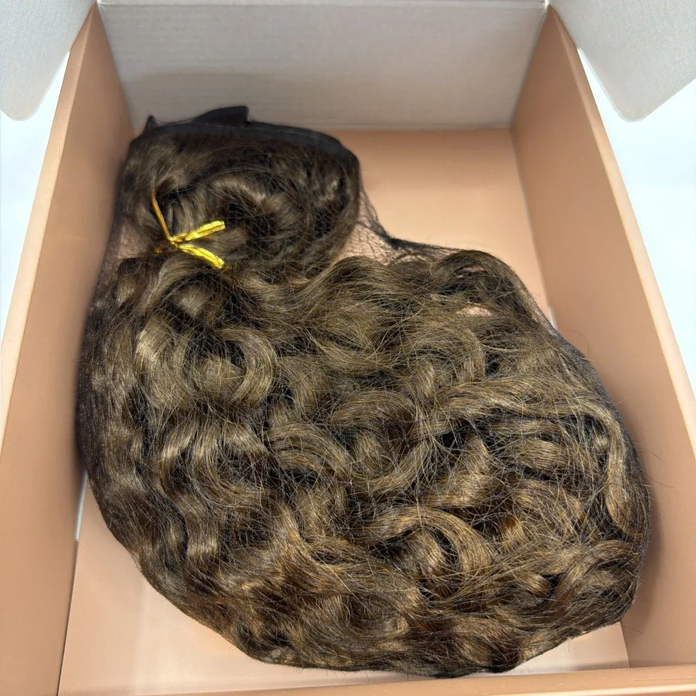 BELLAMI Silk Seam Textured Clip Ins Chocolate Brown #4 3A Curl Pattern 20